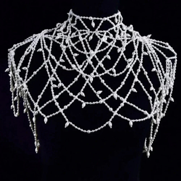 Accessories - Beautiful Handmade Pearl Shoulder Wrap For Weddings, Formal Occasions & Proms